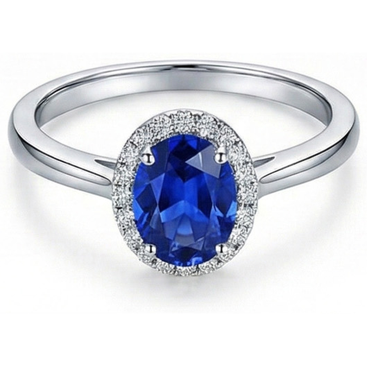 naturel oval diamant 2.30carats bague détail rapproché