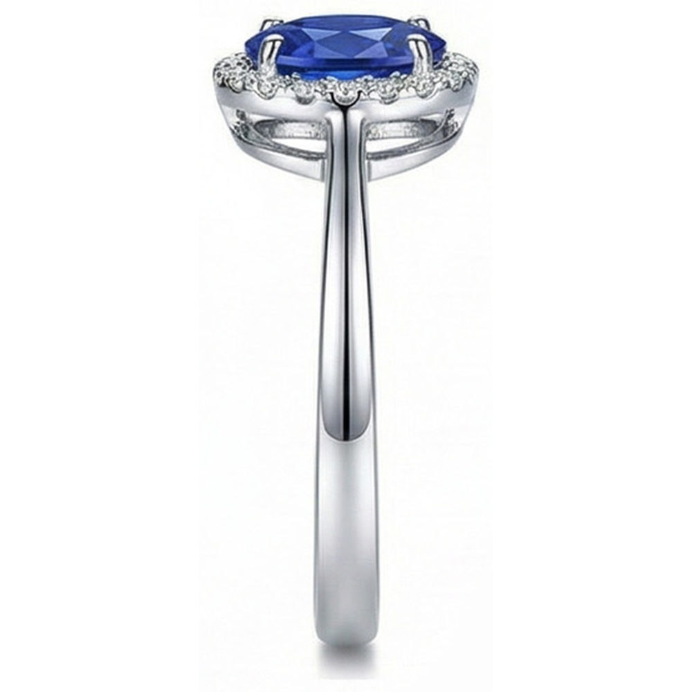 naturel oval diamant 2.30carats bague vue de profil