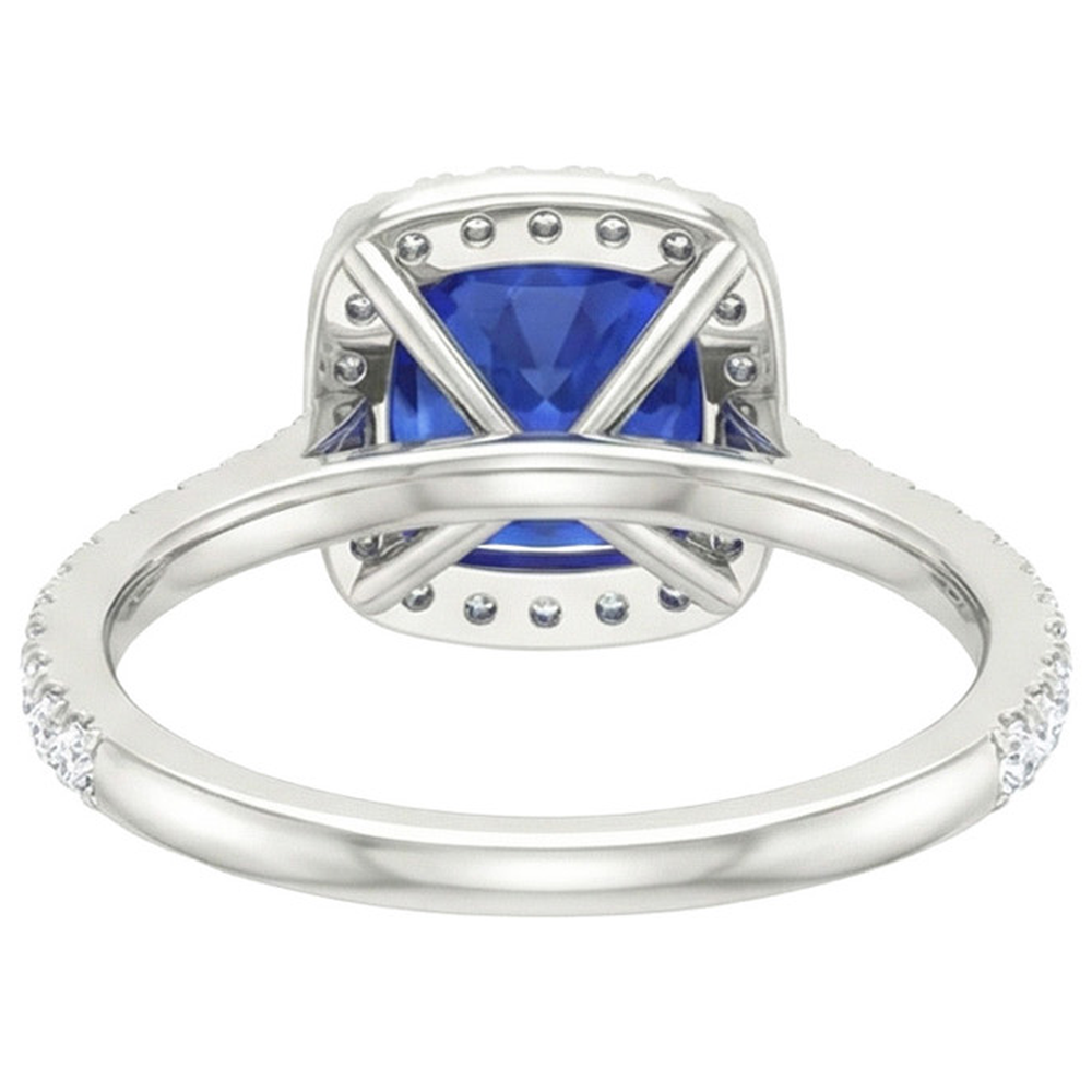 naturel cushion diamant 2.45carats bague vue de profil