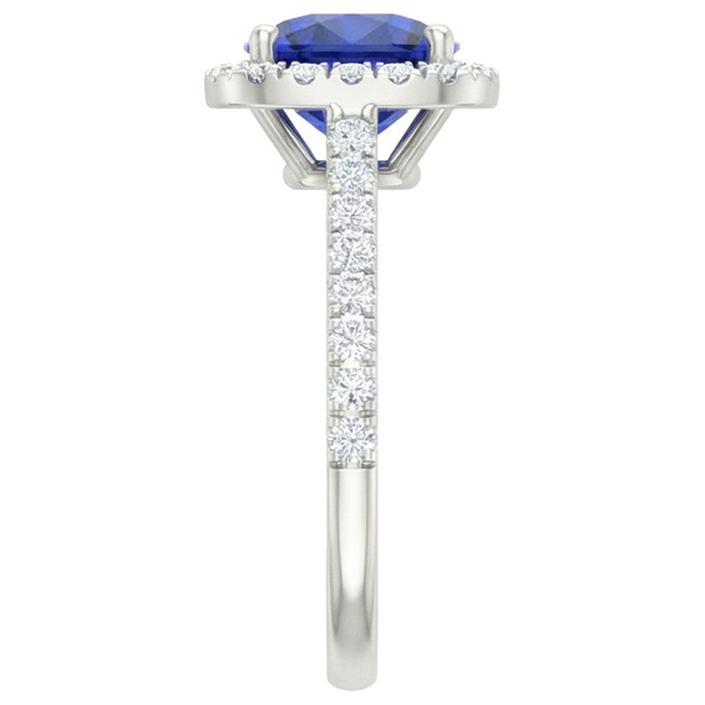 naturel cushion diamant 2.45carats bague vue de dessus