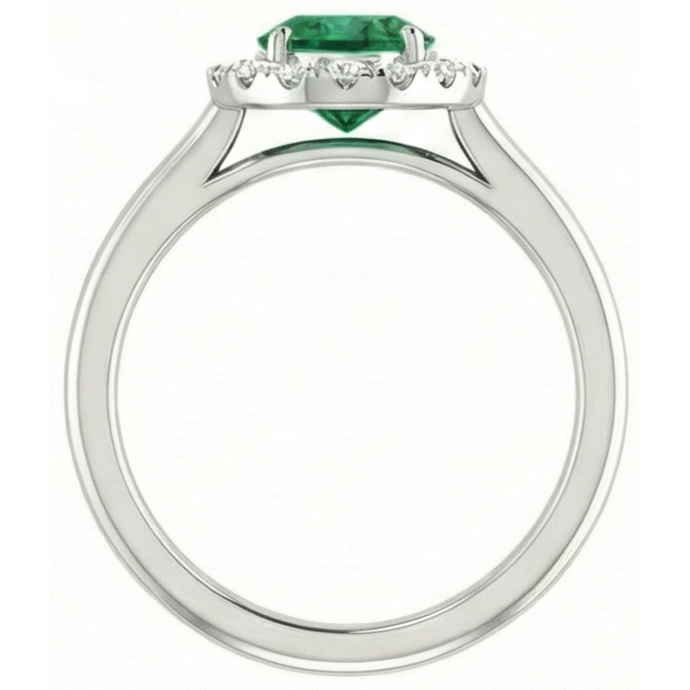 naturel oval diamant 3.70carats bague vue de profil