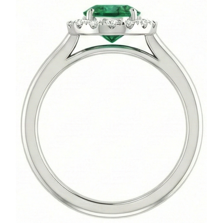 naturel oval diamant 3.70carats bague vue de profil