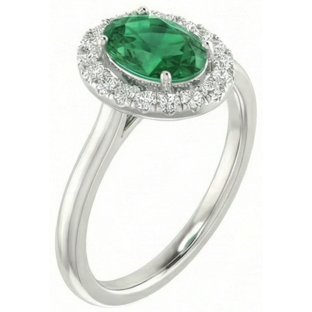 naturel oval diamant 3.70carats bague vue de dessus