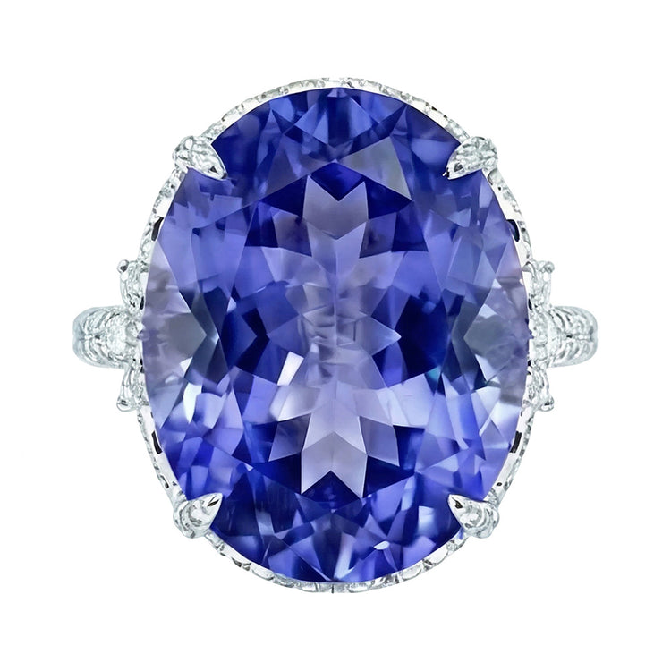 Bague Or Blanc 14K Coussin Saphir Ceylan Diamant Naturels Extraits des Mines ( et non cultivés en laboratoire ) 6 Carats