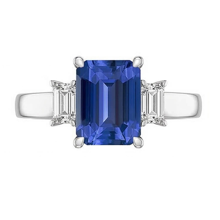naturel radiant saphir 2.75carats bague détail rapproché