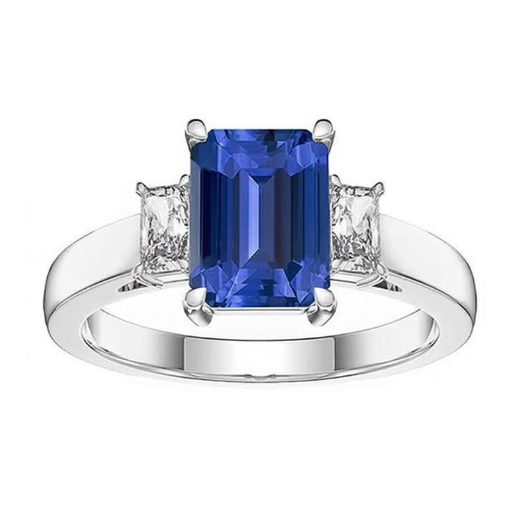 naturel radiant saphir 2.75carats bague vue de profil