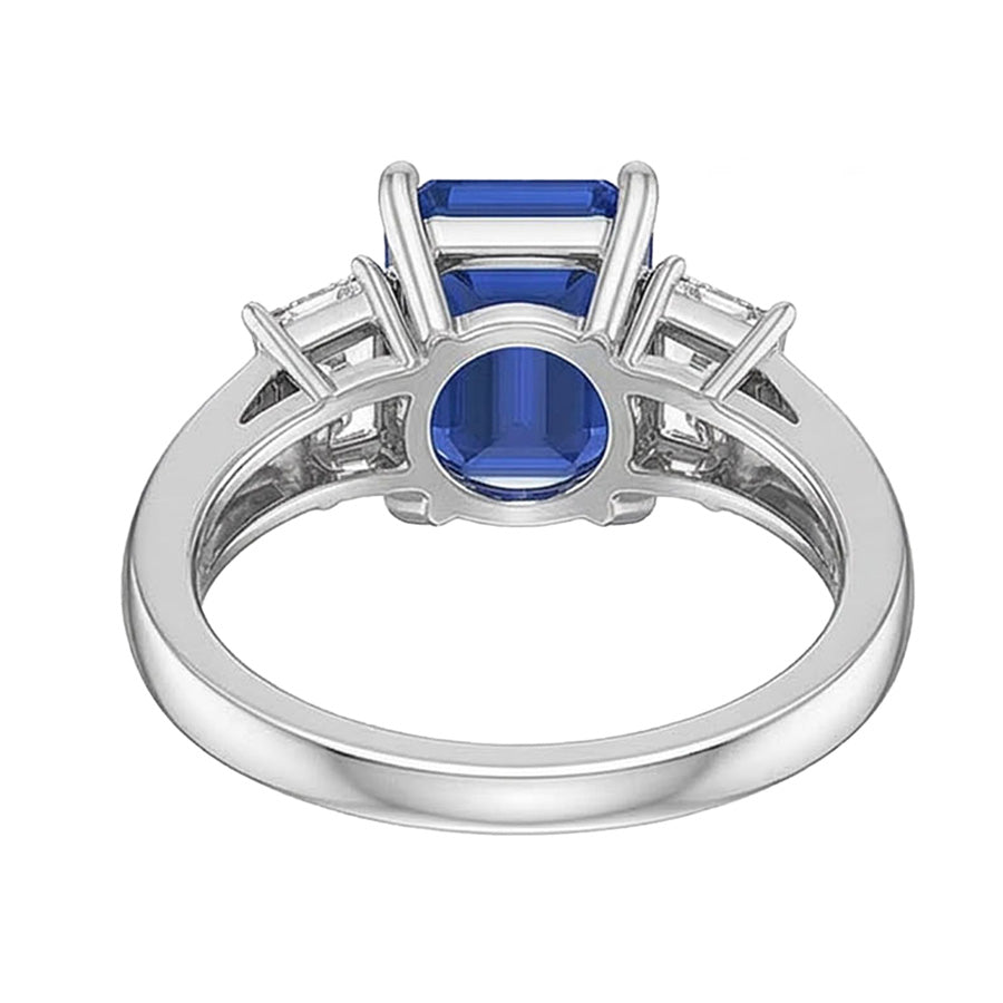naturel radiant saphir 2.75carats bague sur blanc