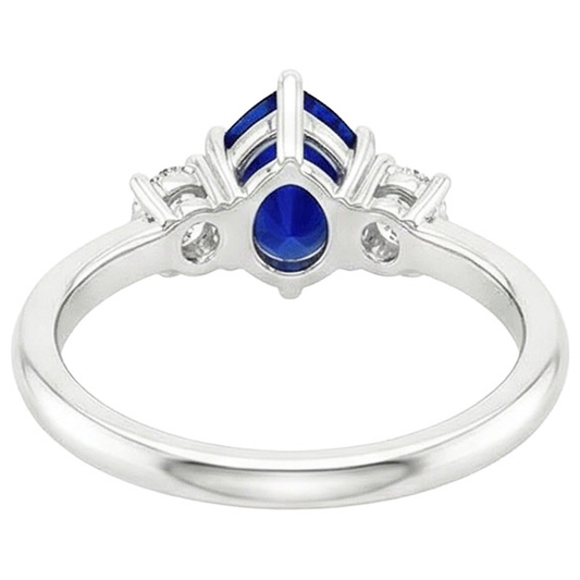 naturel pear diamant 3.50carats bague angle de côté