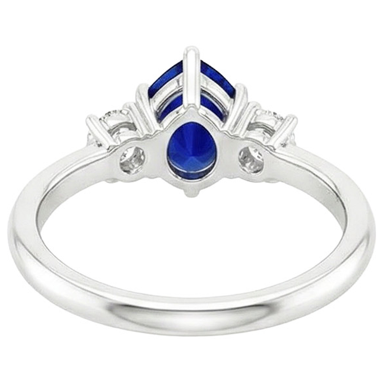 naturel pear diamant 3.50carats bague angle de côté