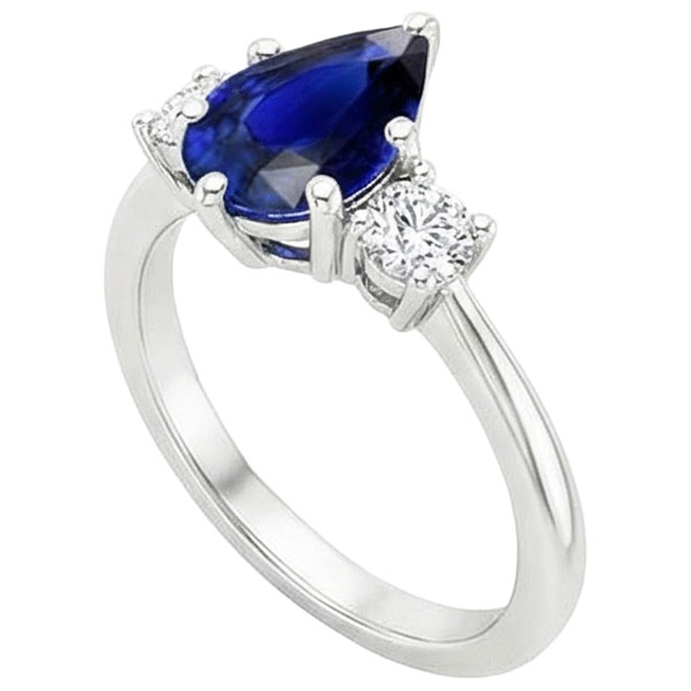 naturel pear diamant 3.50carats bague vue de dessus