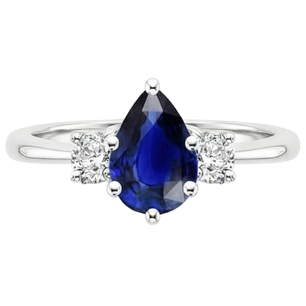 naturel pear diamant 3.50carats bague vue de profil