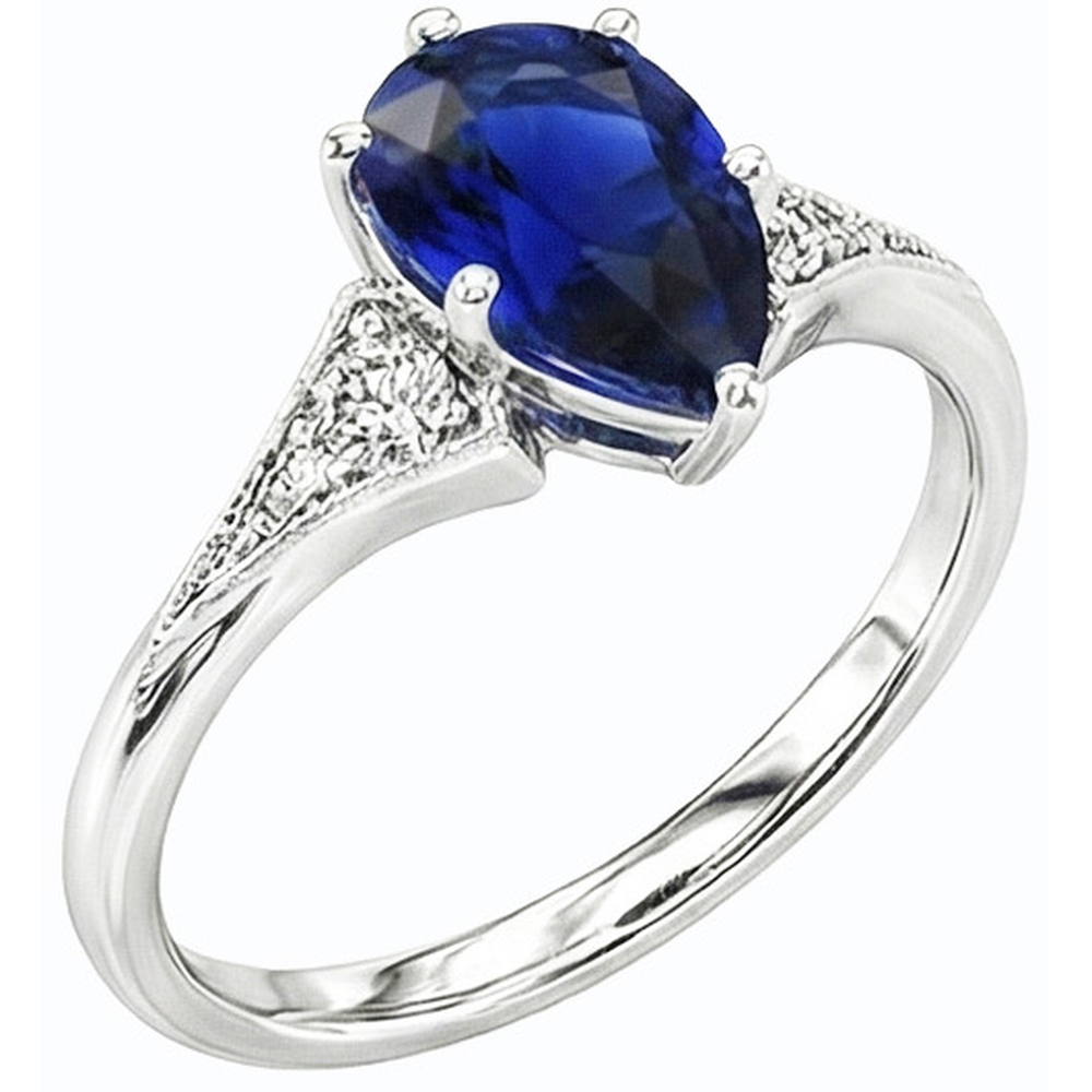 naturel pear diamant 1.75carats bague angle de côté