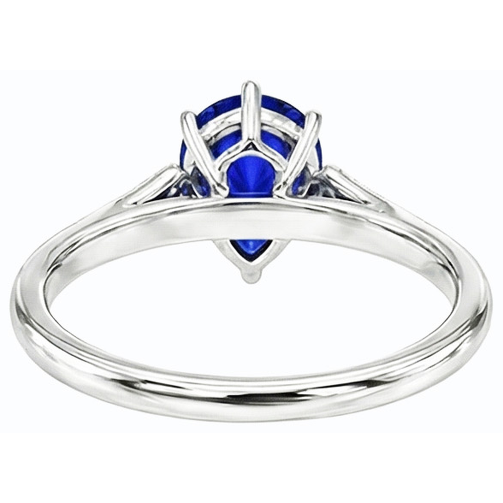 naturel pear diamant 1.75carats bague détail rapproché