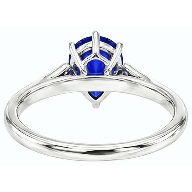 naturel pear diamant 1.75carats bague détail rapproché