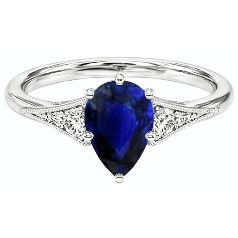 naturel pear diamant 1.75carats bague vue de dessus