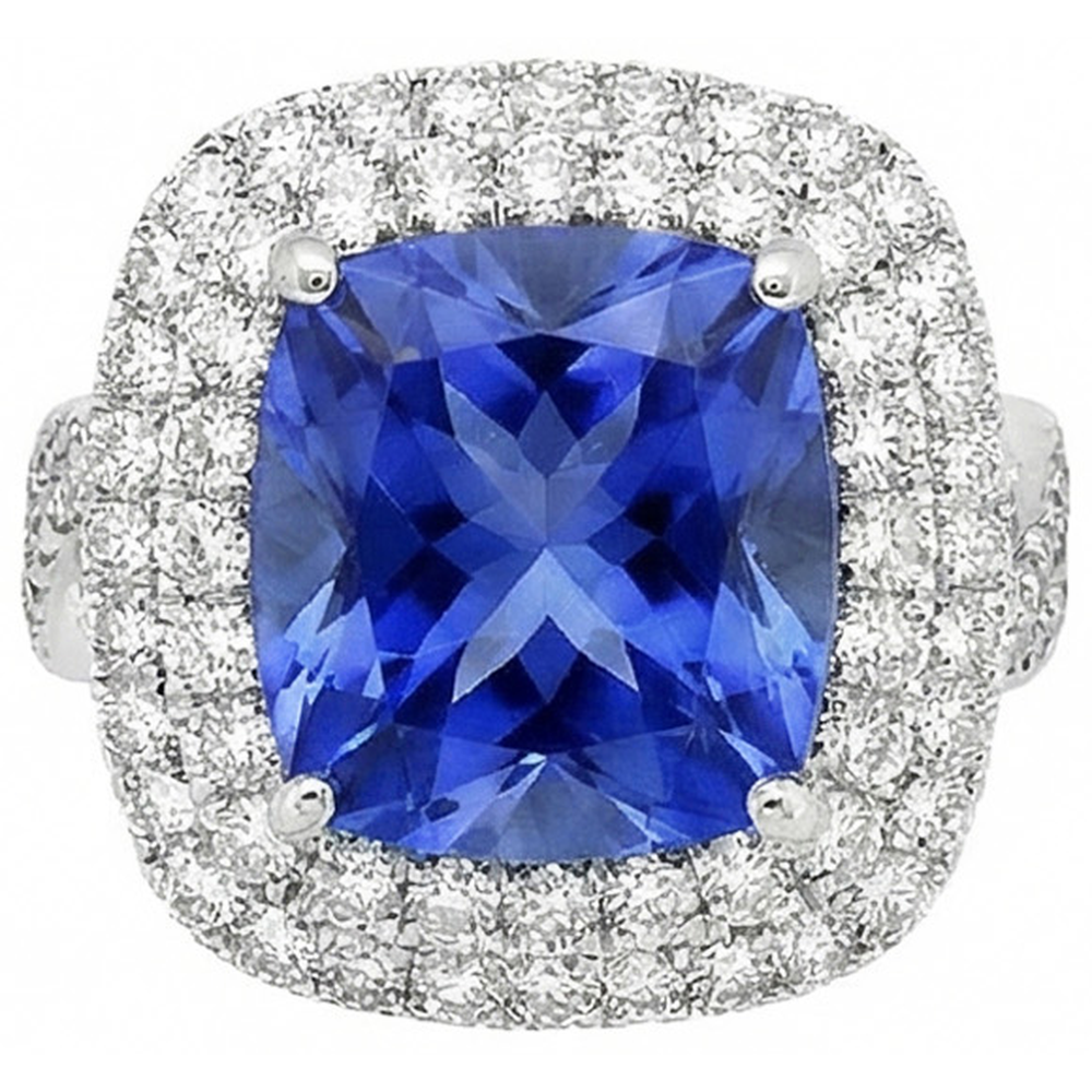 naturel round diamant 4.50carats bague vue de face