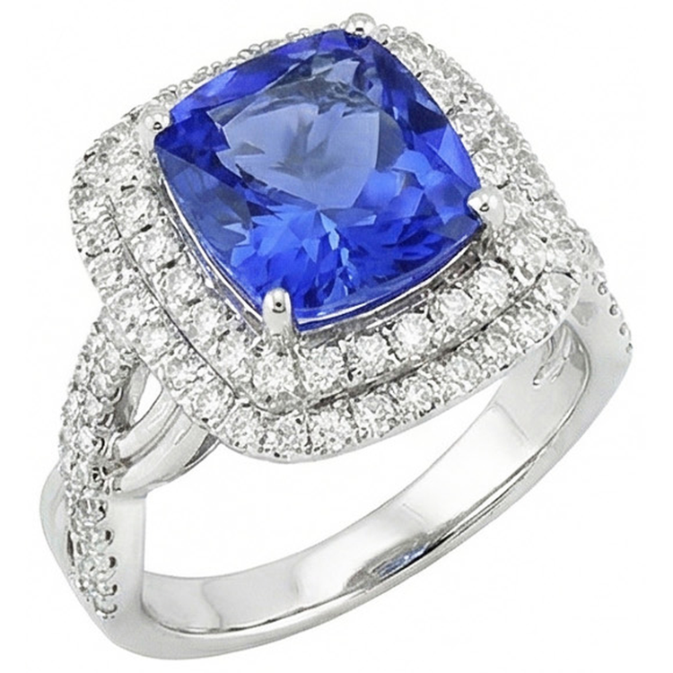 naturel round diamant 4.50carats bague angle de côté