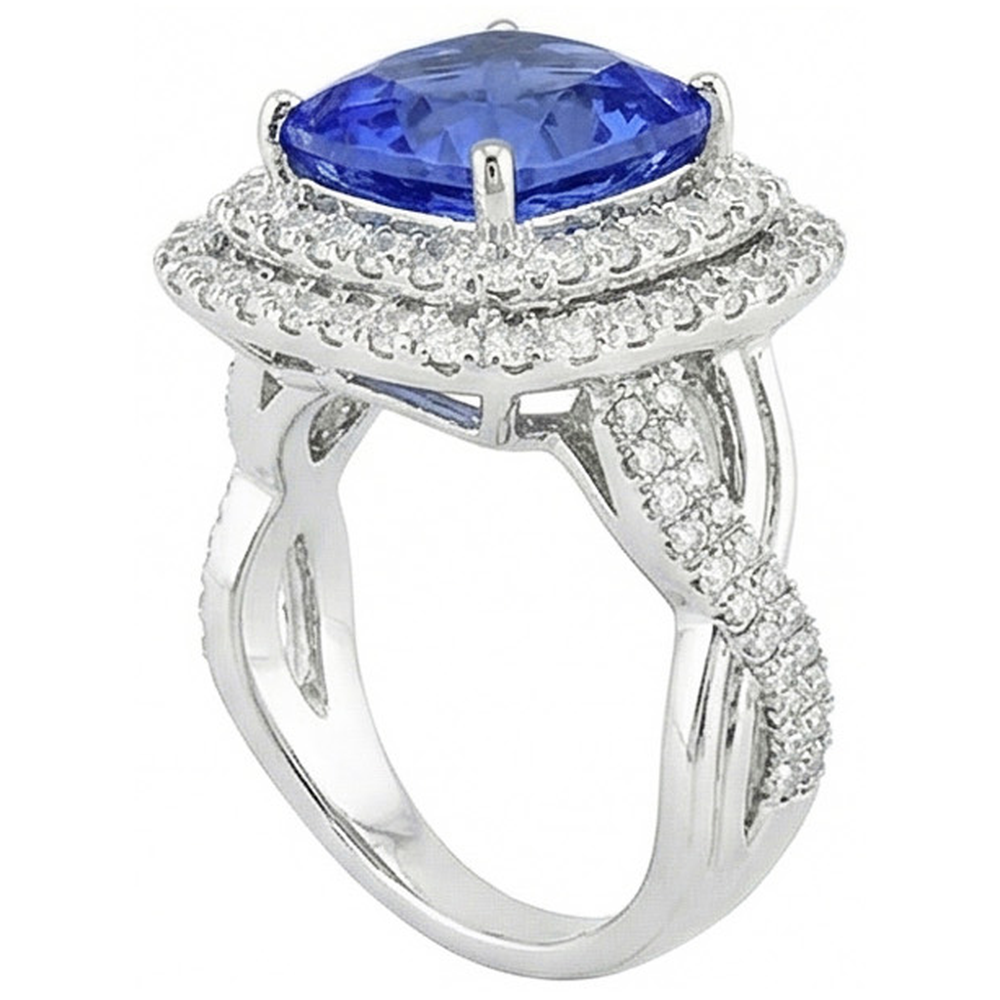 naturel round diamant 4.50carats bague vue de dessus