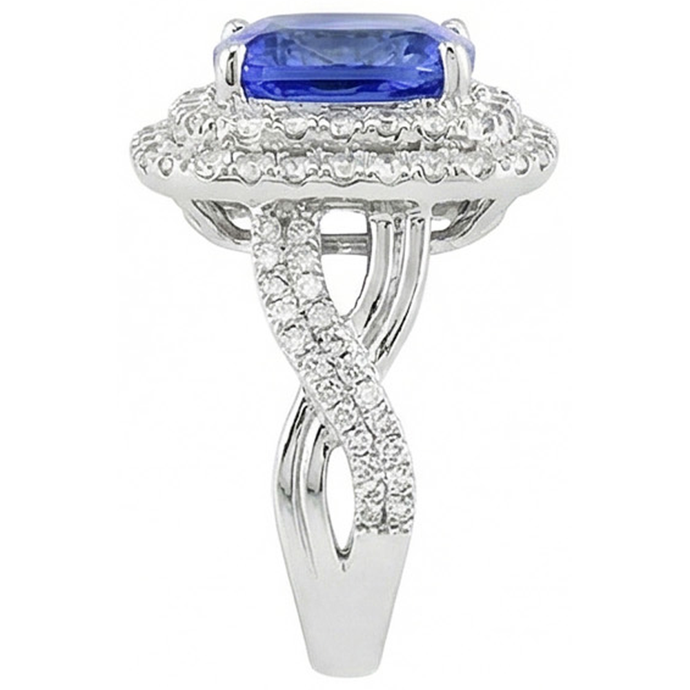 naturel round diamant 4.50carats bague vue de profil