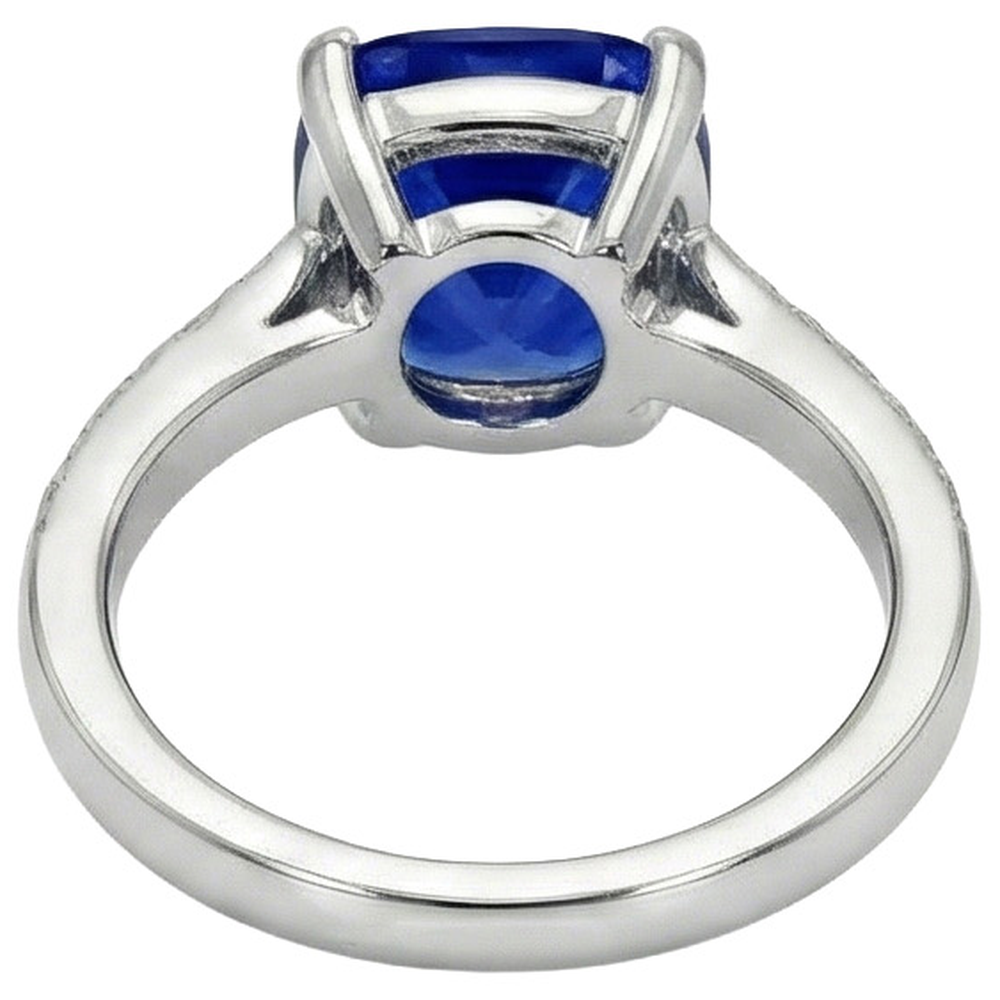 naturel round saphir 6carats bague sur blanc