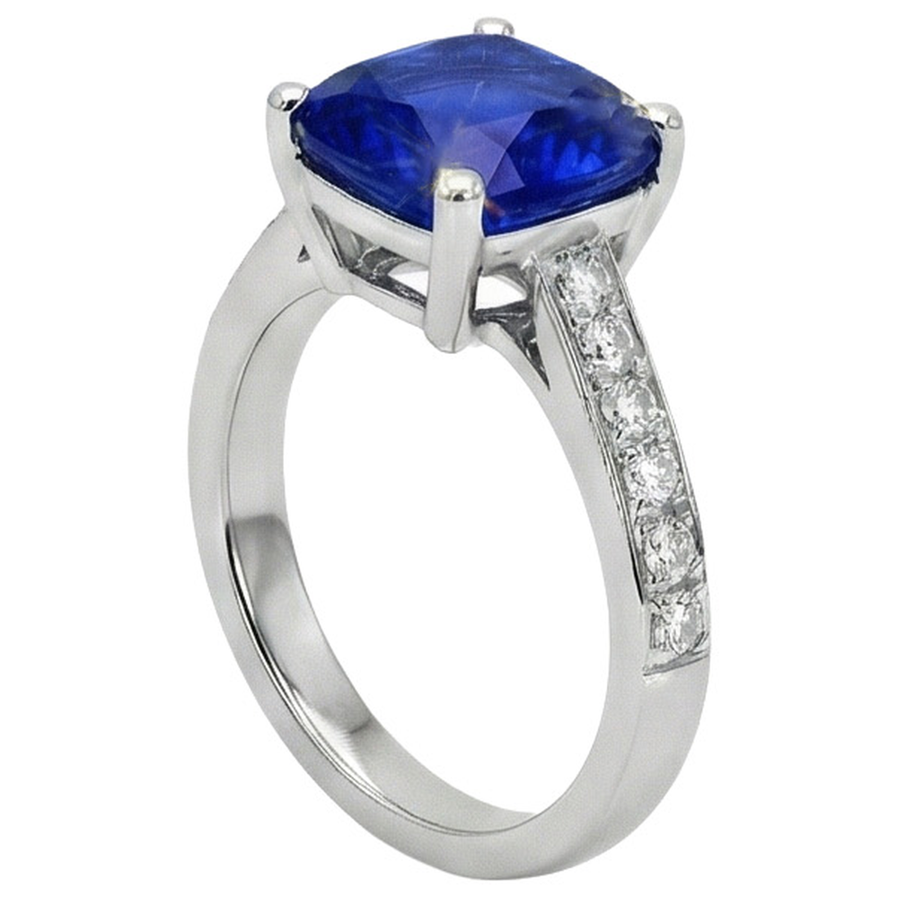 naturel round saphir 6carats bague détail rapproché