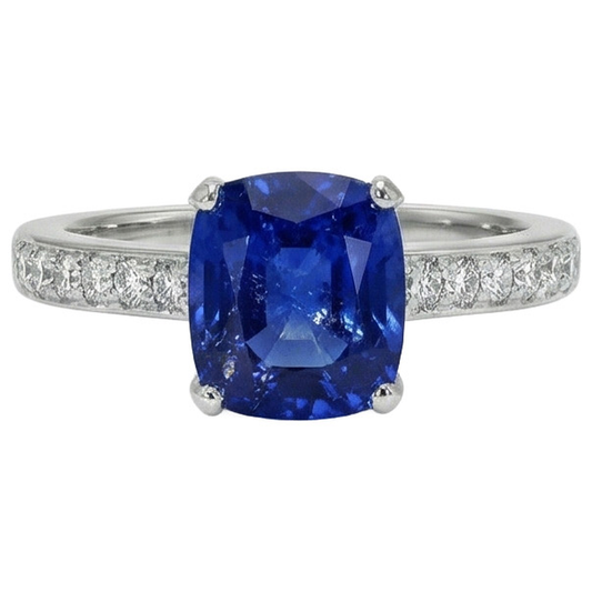 naturel round saphir 6carats bague angle de côté