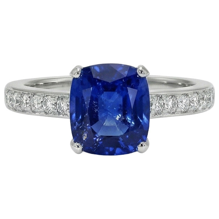 naturel round saphir 6carats bague angle de côté