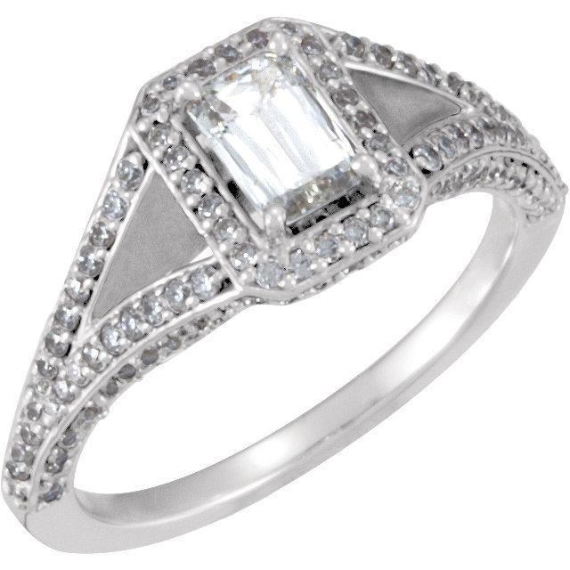 Bague Or Blanc Diamant Émeraude Naturelle 1 Carat