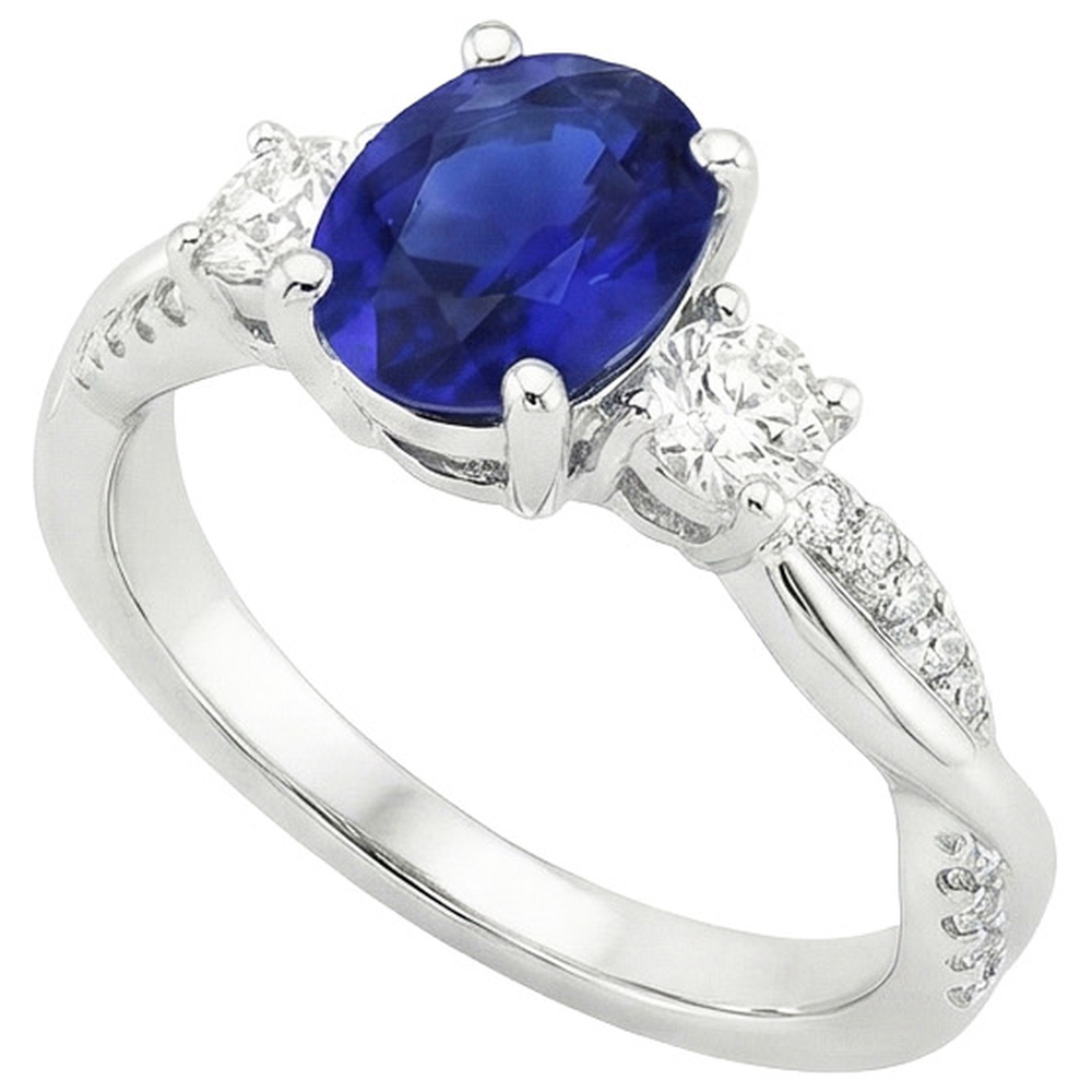 naturel oval diamant 6.50carats bague vue de dessus