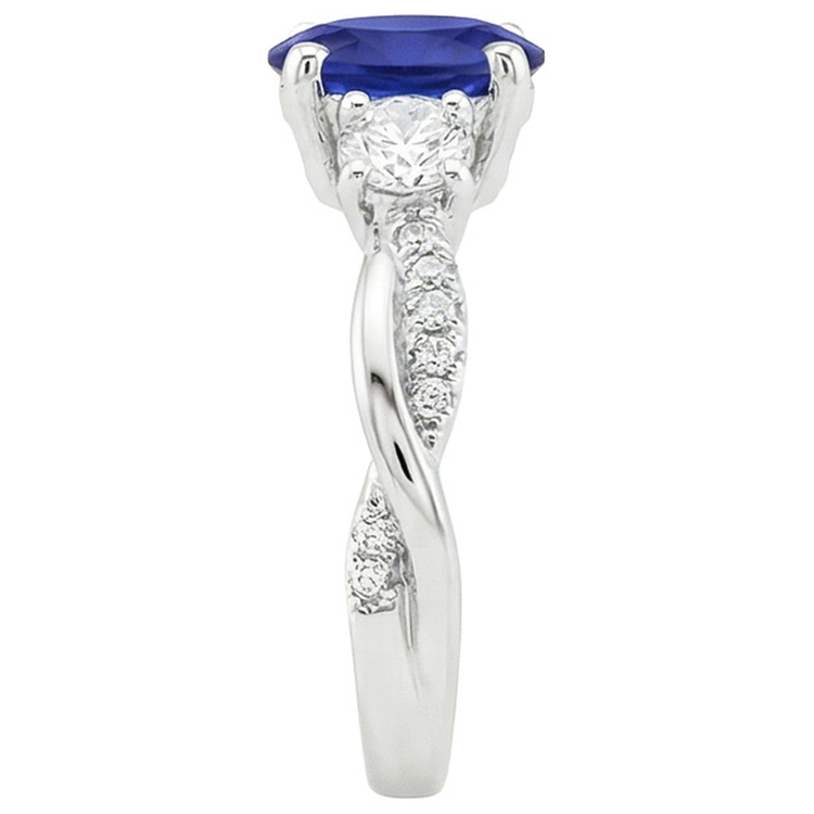 naturel oval diamant 6.50carats bague vue de profil