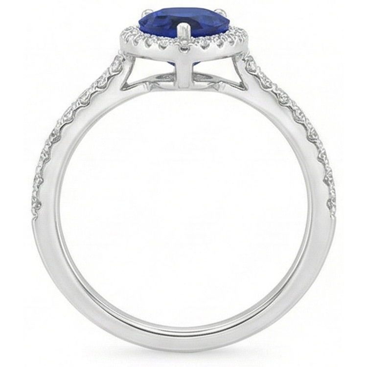 naturel pear diamant 3.50carats bague sur blanc