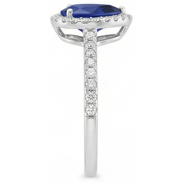 naturel pear diamant 3.50carats bague vue de profil