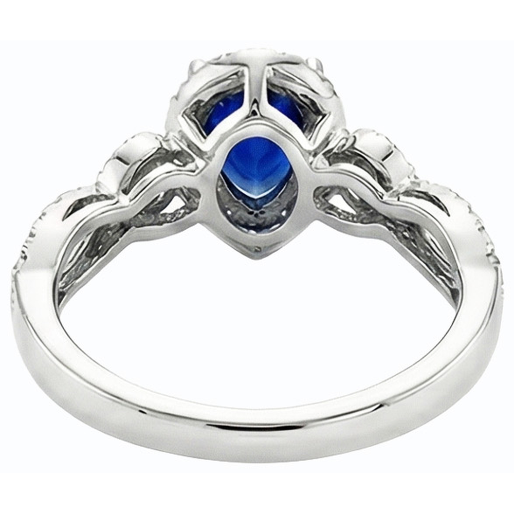 naturel pear diamant 4carats bague vue de face