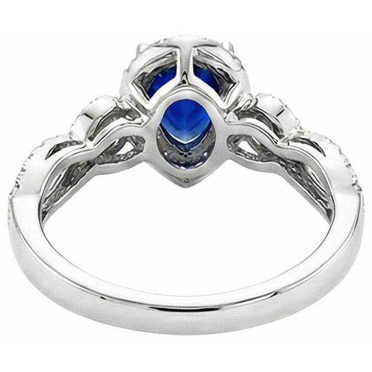 naturel pear diamant 4carats bague vue de face