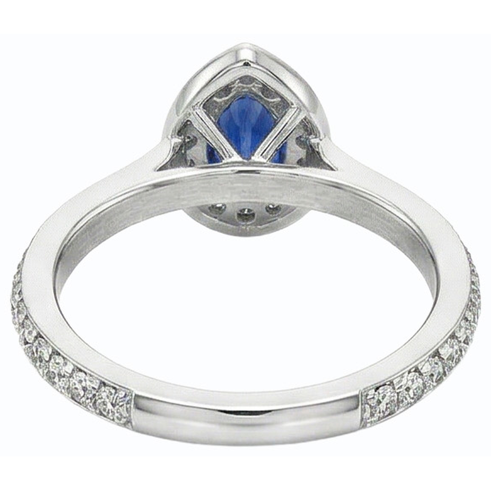 naturel pear diamant 4carats bague détail rapproché