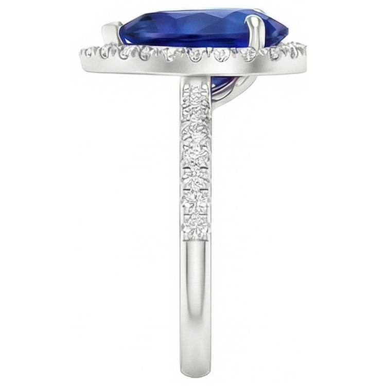 naturel pear diamant 3.25carats bague vue de dessus
