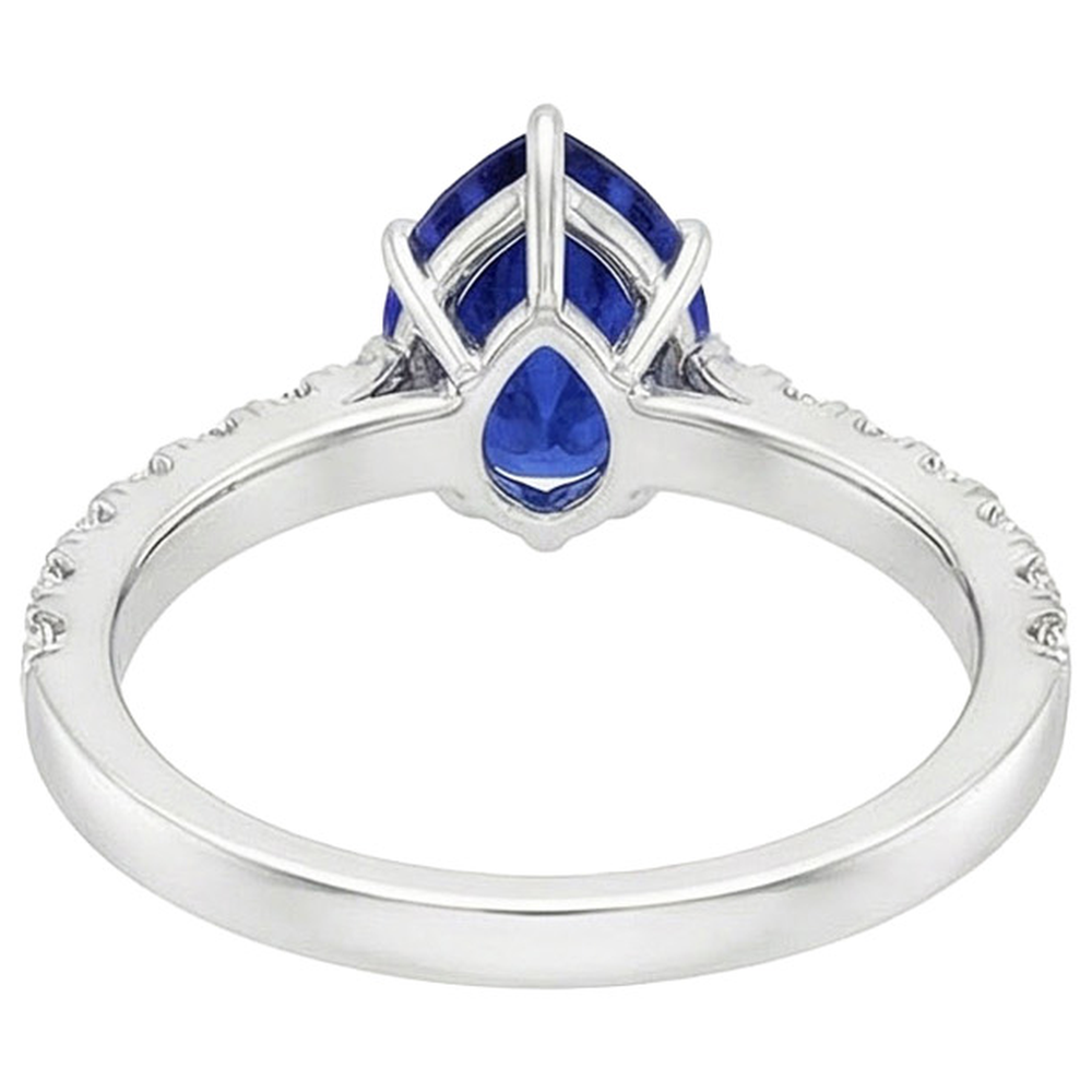 naturel pear diamant 5.50carats bague angle de côté