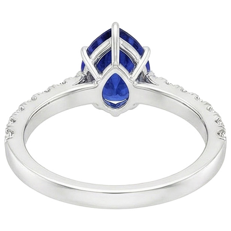 naturel pear diamant 5.50carats bague angle de côté