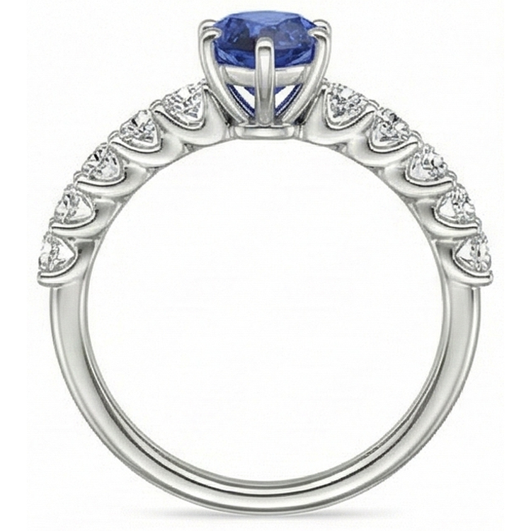 naturel pear diamant 2carats bague sur blanc