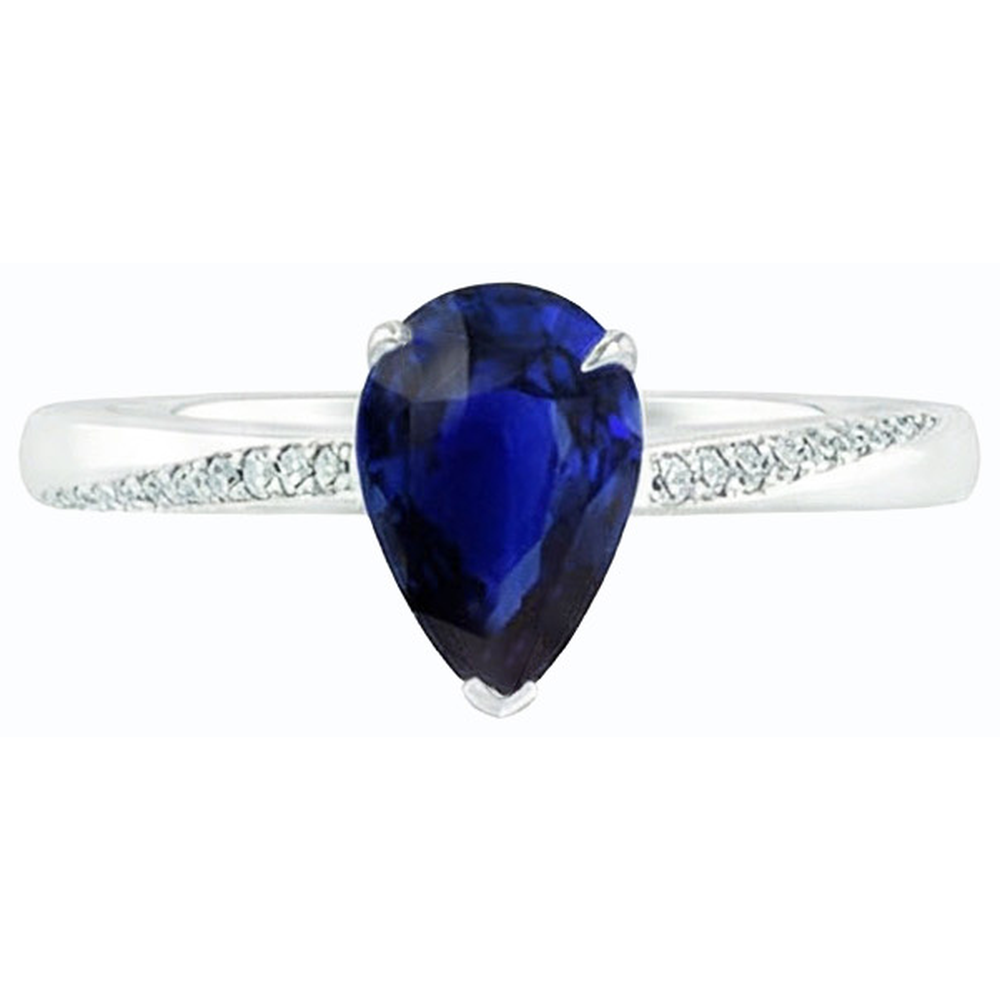 naturel pear diamant 2.50carats bague sur blanc