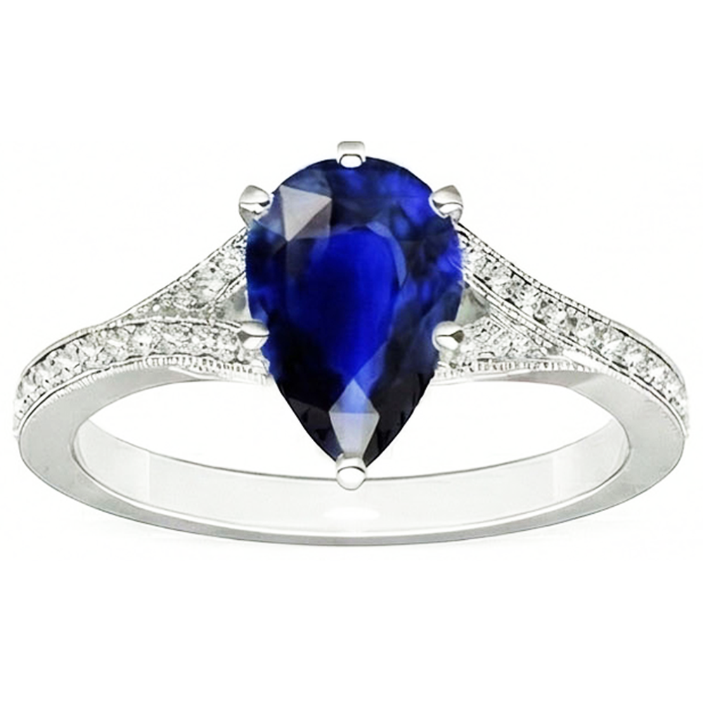 naturel pear diamant 4carats bague angle de côté