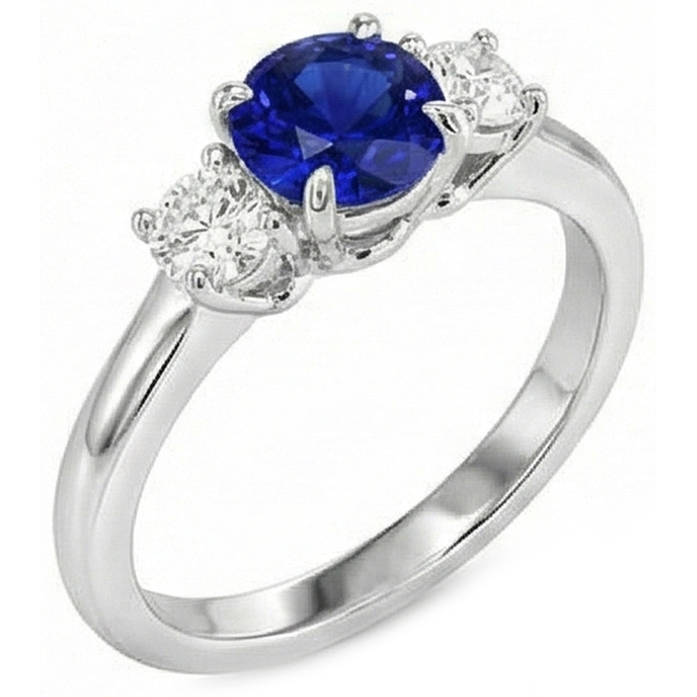 naturel round diamant 2carats bague vue de face