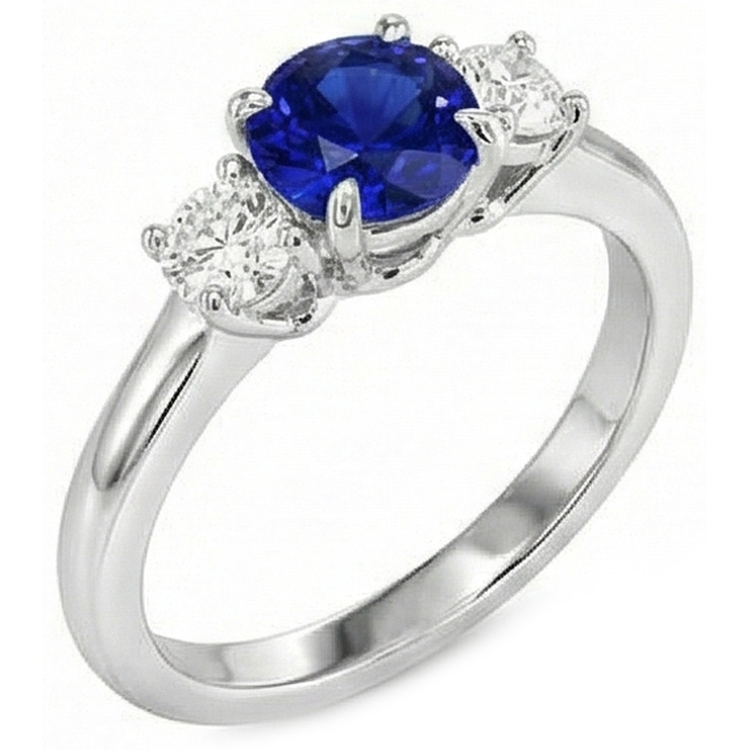naturel round diamant 2carats bague vue de face