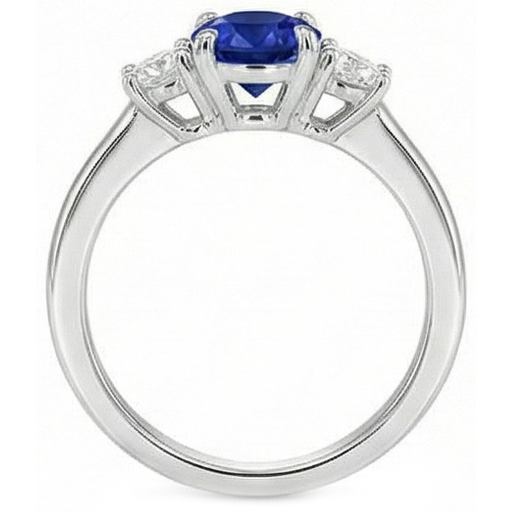 naturel round diamant 2carats bague vue de profil