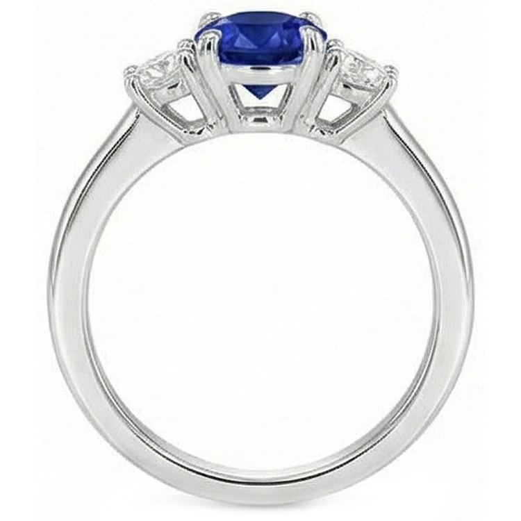 naturel round diamant 2carats bague vue de profil
