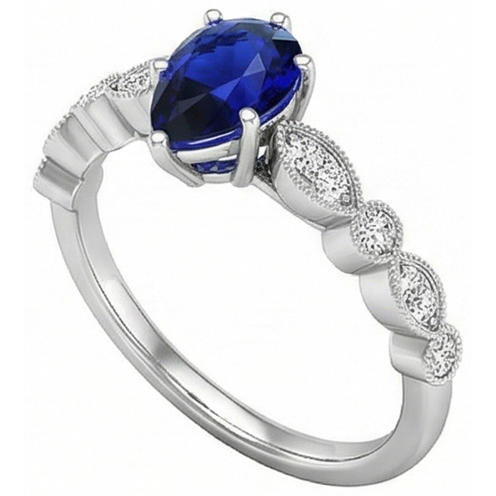 naturel pear diamant 2.50carats bague vue de dessus
