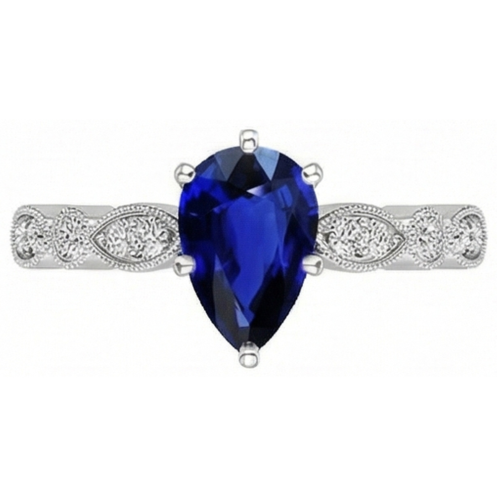 naturel pear diamant 2.50carats bague vue de profil