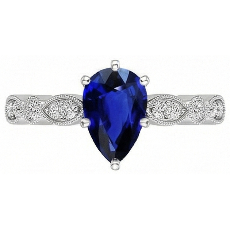 naturel pear diamant 2.50carats bague vue de profil