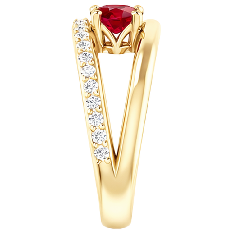 Bague Or Jaune 14K Rubis Et Diamants Naturels Extraits des Mines ( et non cultivés en laboratoire ) 2.60 Carats Neuf