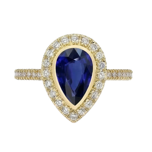 naturel pear diamant 4carats bague angle de côté